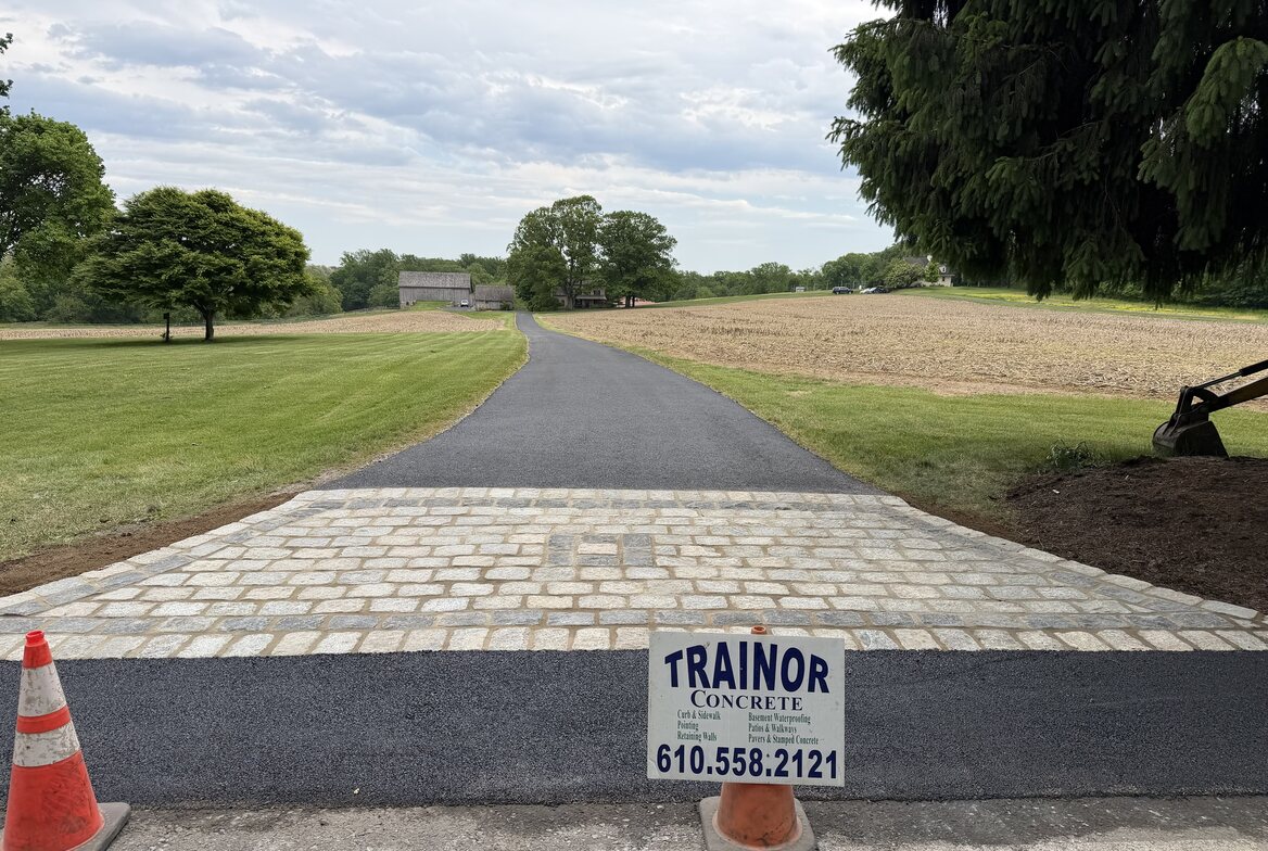 Fresh asphalt driveway